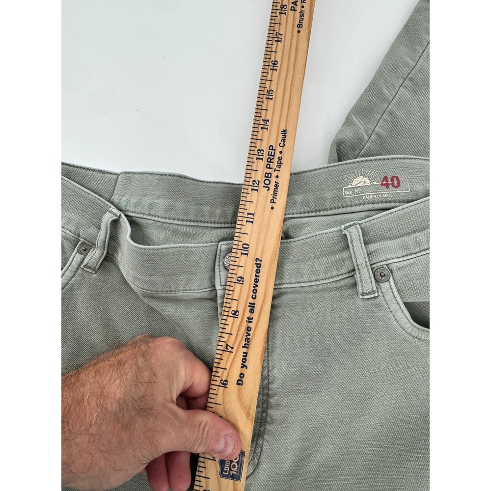 Faherty 5-Pocket Pants Mens 40 Green Stretch Cotton Lyocell Straight Leg - Picture 11 of 14